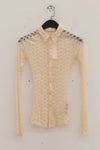 Un Morceau Hollow Stretch Knit Fit Shirt UM231SZ08 Beige